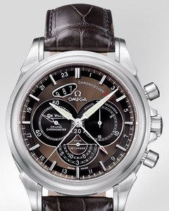 Omega DeVille Co-Axial Chronoscope GMT ( SS / Brown / Croc Leather) 422.13.44.52.13.001