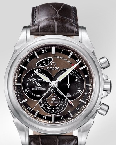 Omega DeVille Co-Axial Chronoscope GMT ( SS / Brown / Croc Leather) 422.13.44.52.13.001