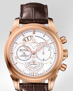 Omega Deville Co-Axial Chronoscope (RG / White / Strap) 422.53.41.50.04.001