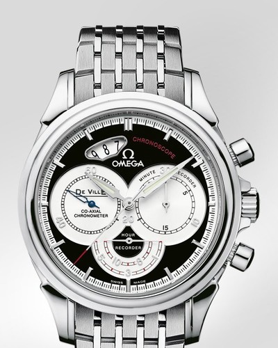 Omega Deville Co-Axial Chronoscope (SS / Black / Bracelet) 4550.5