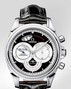 Omega DeVille Co-Axial Chronoscope (SS / Black / Croc Leather) 4850.50.31