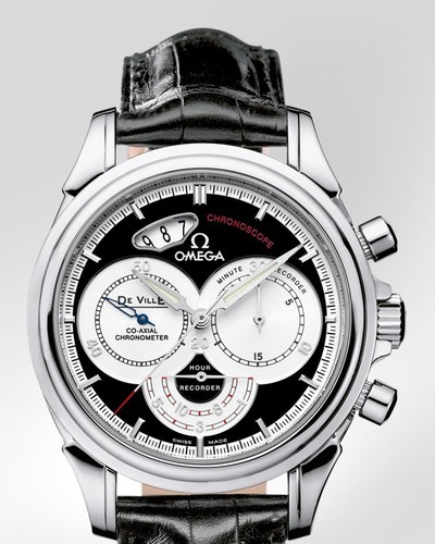 Omega DeVille Co-Axial Chronoscope (SS / Black / Croc Leather) 4850.50.31