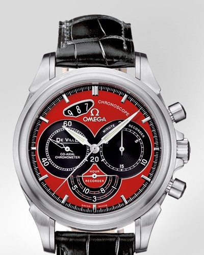 Omega DeVille Co-Axial Chronoscope (SS / Red / Croc Leather) 4851.61.31