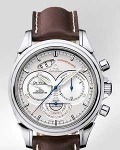Omega DeVille Co-Axial Chronoscope (SS / Silver / Croc Leather) 4850.30.37