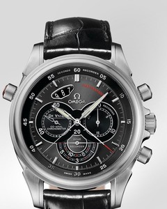 Omega Deville Co-Axial Rattrapante (SS / Grey / Strap) 422.13.44.51.06.001
