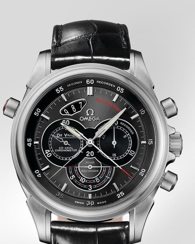 Omega Deville Co-Axial Rattrapante (SS / Grey / Strap) 422.13.44.51.06.001