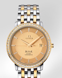 Omega Deville Prestige Automatic with Diamonds (SS- YG / Champagne / Bracelet) 413.25.37.20.58.001