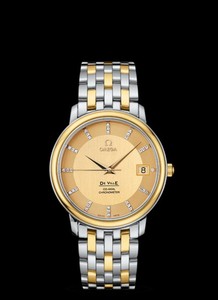 Omega Deville Prestige Automatic with Diamonds (SS YG / Champagne / Bracelet) 4374.15