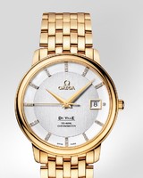 Omega Deville Prestige Automatic with Diamonds (YG / Silver / Bracelet) 4174.35
