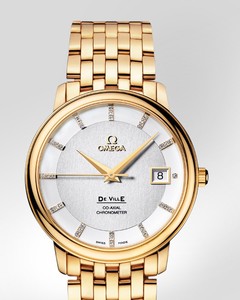 Omega Deville Prestige Automatic with Diamonds (YG / Silver / Bracelet) 4174.35