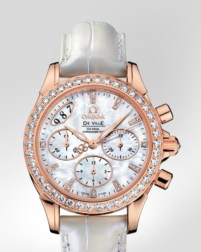 Omega Deville Specialities Olympic Collection Beijing 2008 (RG / White-Mother-of-Pearl / Strap) 422.58.35.50.55.003