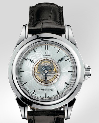 Omega Deville Specialities Tourbillon (WG / Silver / Strap) 5923.30.32
