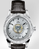 Omega Deville Specialities Tourbillon with Diamonds (Platinum / Silver / Strap) 5944.40.31