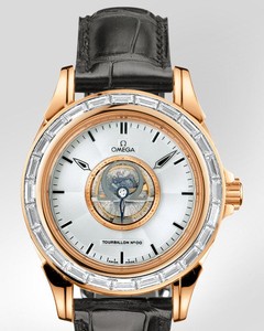 Omega Deville Specialities Tourbillon with Diamonds (RG / Silver / Strap) 5934.30.32