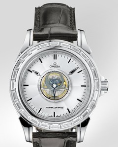 Omega Deville Specialities Tourbillon with Diamonds (WG / Silver / Strap) 5924.30.32