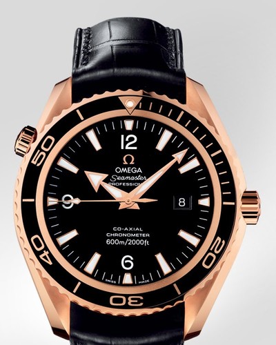 Omega Planet Ocean 45.5mm ( RG / Black / Croc Leather ) 222.63.46.20.01.001