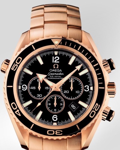 Omega Planet Ocean Chronograph (RG / Black / Bracelet) 222.60.46.50.01.001