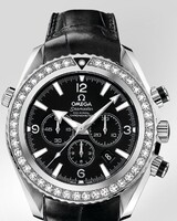 Omega Planet Ocean Chronograph with Diamonds (SS / Black / Strap) 222.18.46.50.01.001