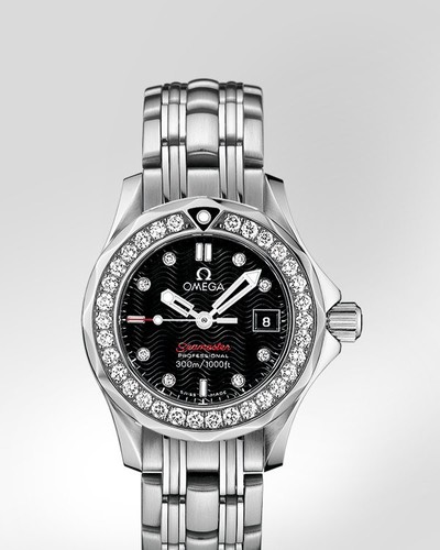 Omega Seamaster 300 m Quartz with Diamonds (SS / Black / Bracelet) 212.15.28.61.51.001