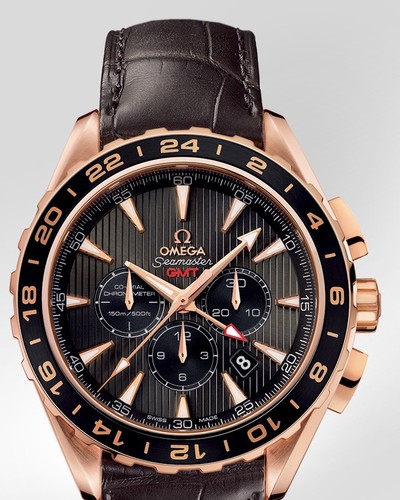 Omega Seamaster Aqua Terra Chronograph GMT (RG / Teck-Grey / Strap) 231.53.44.52.06.001