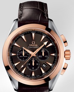 Omega Seamaster Aqua Terra Chronograph (SS- RG / Teck-Grey / Strap) 231.23.44.50.06.001