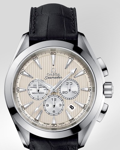 Omega Seamaster Aqua Terra Chronograph (SS / Ivory / Croc leather) 231.13.44.50.09.001
