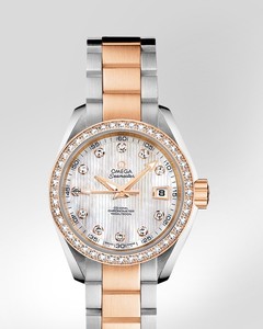Omega Seamaster Aqua Terra Ladies Automatic (SS-RG-Diamonds / Silver-Diamonds / SS-RG) 231.25.30.20.55.001