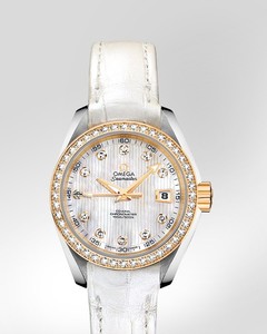 Omega Seamaster Aqua Terra Ladies Automatic (SS-YG- Diamond / Silver-Diamond /Croc Leather) 231.28.30.20.55.002