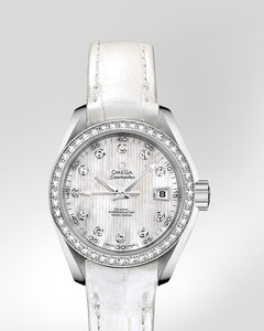 Omega Seamaster Aqua Terra Ladies Automatic (SS -Diamonds / Silver -Diamonds/ Croc Leather) 231.18.30.20.55.001