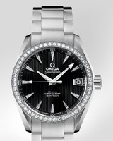 Omega Seamaster Aqua Terra Mid Size Chronometer with Diamonds (SS / Black / Strap) 231.15.39.21.51.001