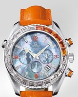 Omega Seamaster Specialities Jewellery Chronograph with Diamonds (SS / Black-Mother-of-Pearl / Strap) 222.28.46.50.57.003