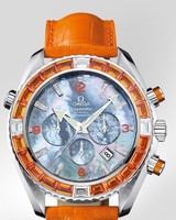 Omega Seamaster Specialities Jewellery Chronograph with Diamonds (SS / Black-Mother-of-Pearl / Strap) 222.28.46.50.57.004