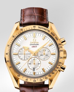 Omega Speedmaster Broad Arrow (YG / White / Strap) 321.53.42.50.02.001