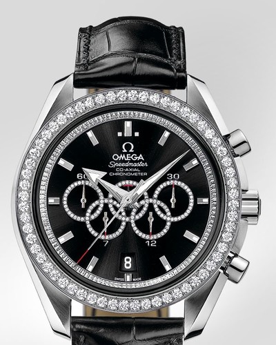 Omega Speedmaster Specialities Olympic Collection Timeless with Diamonds (WG / Black / Strap) 321.58.44.52.51.001