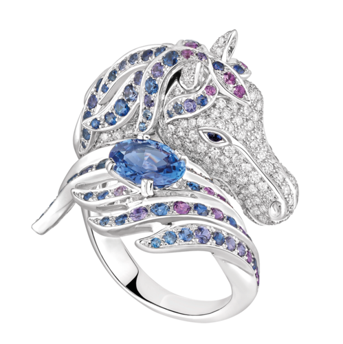 Boucheron Pégase, the horse ring Blue sapphire