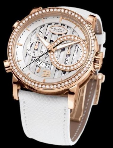 Parmigiani Fleurier Bugatti ATALANTE Flyback Chronograph (RG-Diamond / Ivoire / Strap) PF602431