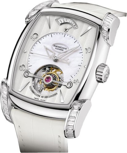Parmigiani Fleurier Kalpa XL Tourbillon (Platinum / White-Mother-of-Pearl / Strap) PF601078-01