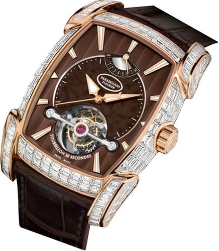Parmigiani Fleurier Kalpa XL Tourbillon (RG-Baguettes / Marron / Leather) PF602771-01