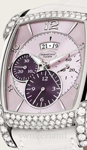Parmigiani Fleurier Kalpagraph (Palladium-Diamonds / Lilla / Leather) PF600488-01