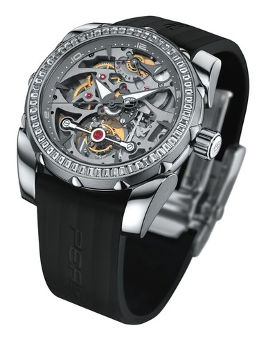 Parmigiani Fleurier Parmigiani Pershing Skeleton Tourbillon 005 (Palladium-baguette Diamonds / Silver) PF601191-06