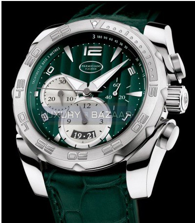 Parmigiani Fleurier Pershing Chronograph (SS / Green / Strap) PF603781-01
