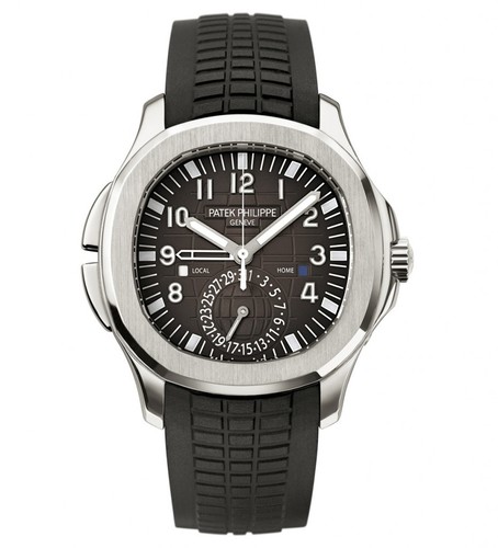 Patek Philippe Aquanaut Travel Time SS / Black / Black Composite Strap