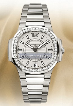 Patek Philippe Ladies Automatic Nautilus  7008/1A/MOP SS-Diamonds / Rhodium Gray/ SS Bracelet