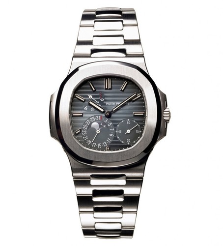 Patek Philippe Nautilus SS / Black-Blue Dial / SS Bracelet