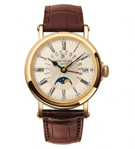 Patek Philippe Perpetual Calendar Retrograde Date 5159R RG / Opaline / Leather Strap