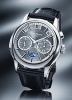 Patek Philippe Triple Complication 5208P Platinum / Charcoal Gray / Leather Strap