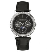 Patek Philippe Ultra Thin Perpetual Calendar WG / Black / Leather Strap 5139G