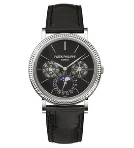 Patek Philippe Ultra Thin Perpetual Calendar WG / Black / Leather Strap 5139G