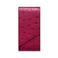 Вертикальный чехол Vertu ASTER из страусовой кожи малинового цвета с откидным клапаном