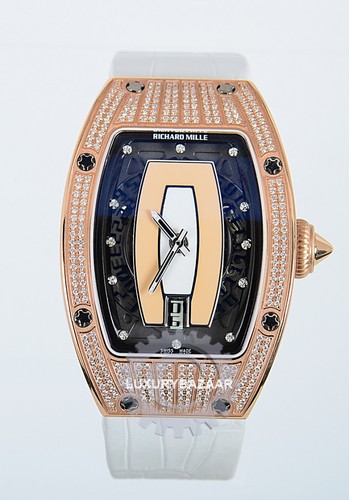 Richard Mille RM 007-1 (WG-Diamonds / Salmon / Leather)